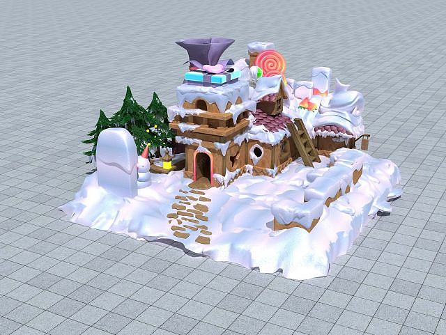 雪地糖果屋3D模型