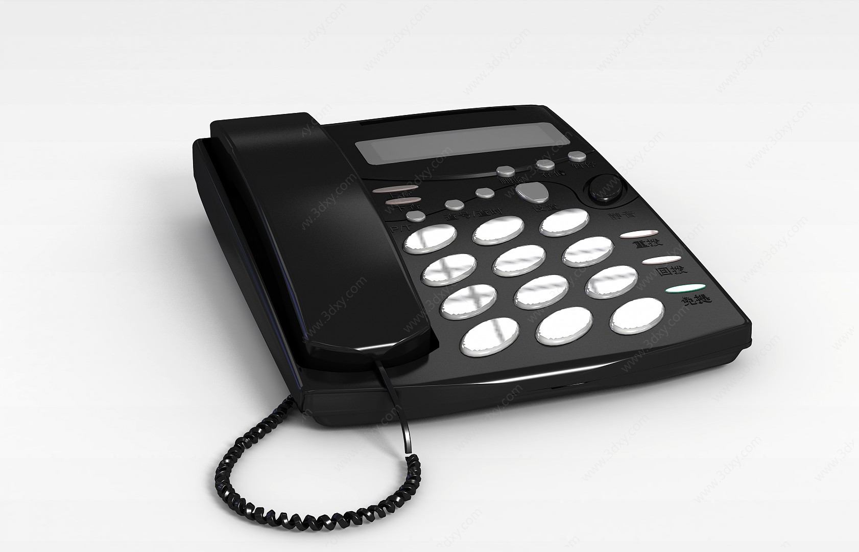 黑色电话机3D模型