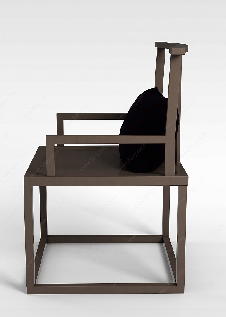 中式实木靠背椅3D模型