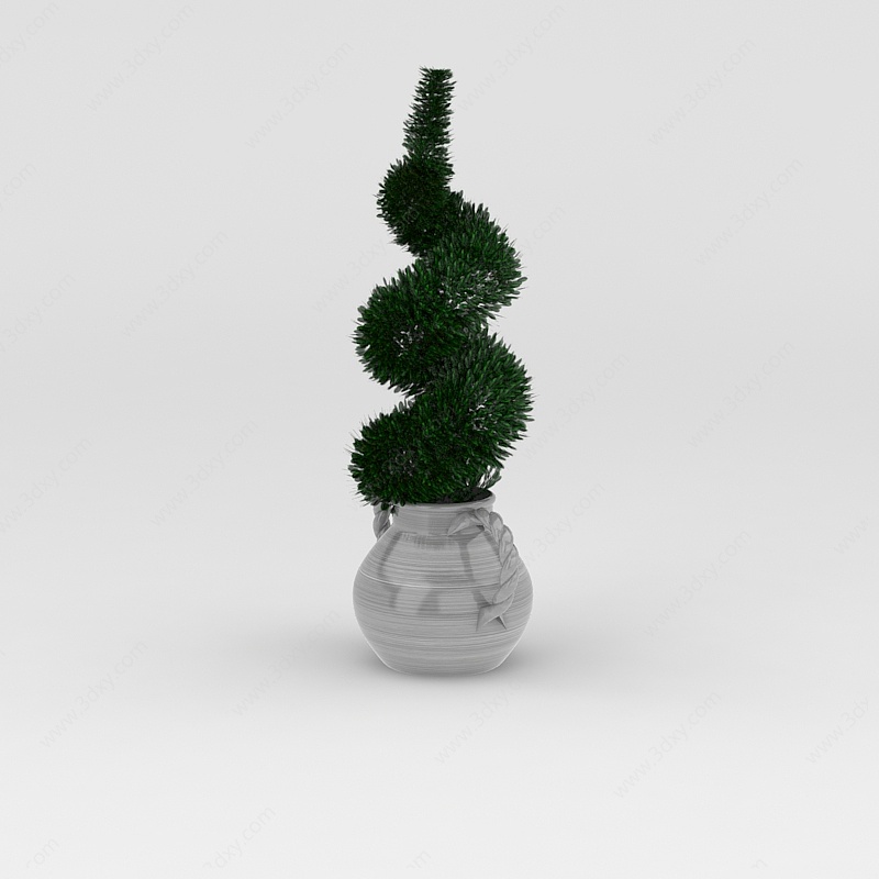 花瓶绿植装饰3D模型