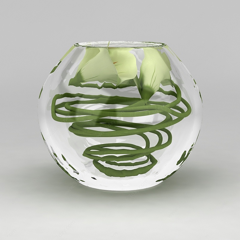 玻璃花瓶装饰品3D模型