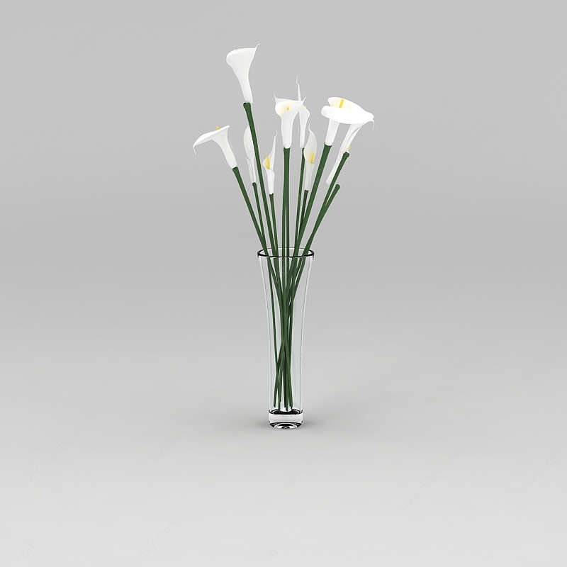 室内装饰鲜花花瓶3D模型