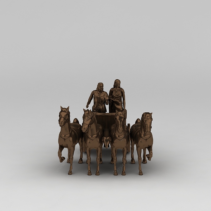 纯铜人物雕塑摆件3D模型