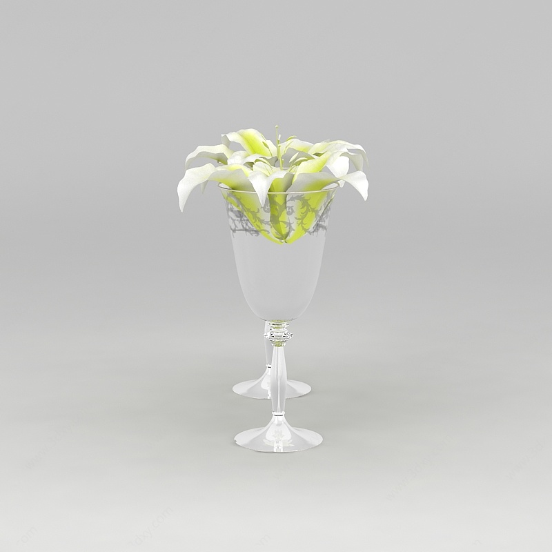 酒杯花卉3D模型
