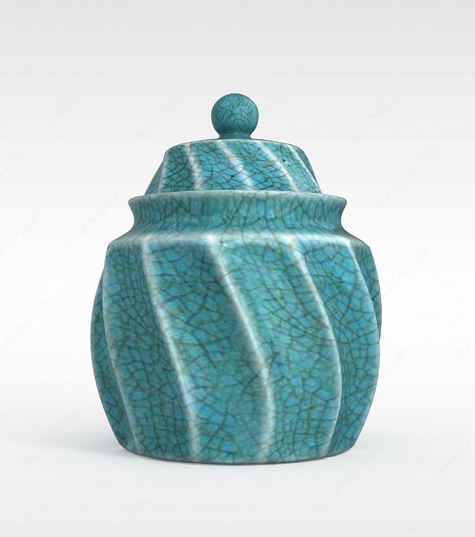 裂纹陶瓷罐3D模型
