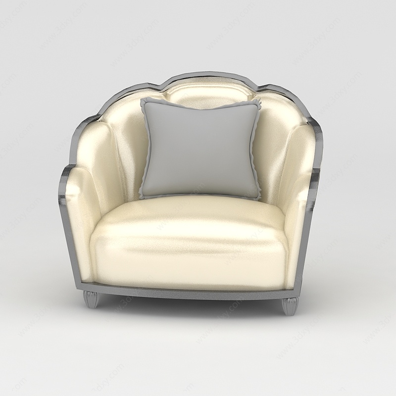休闲软包沙发椅3D模型
