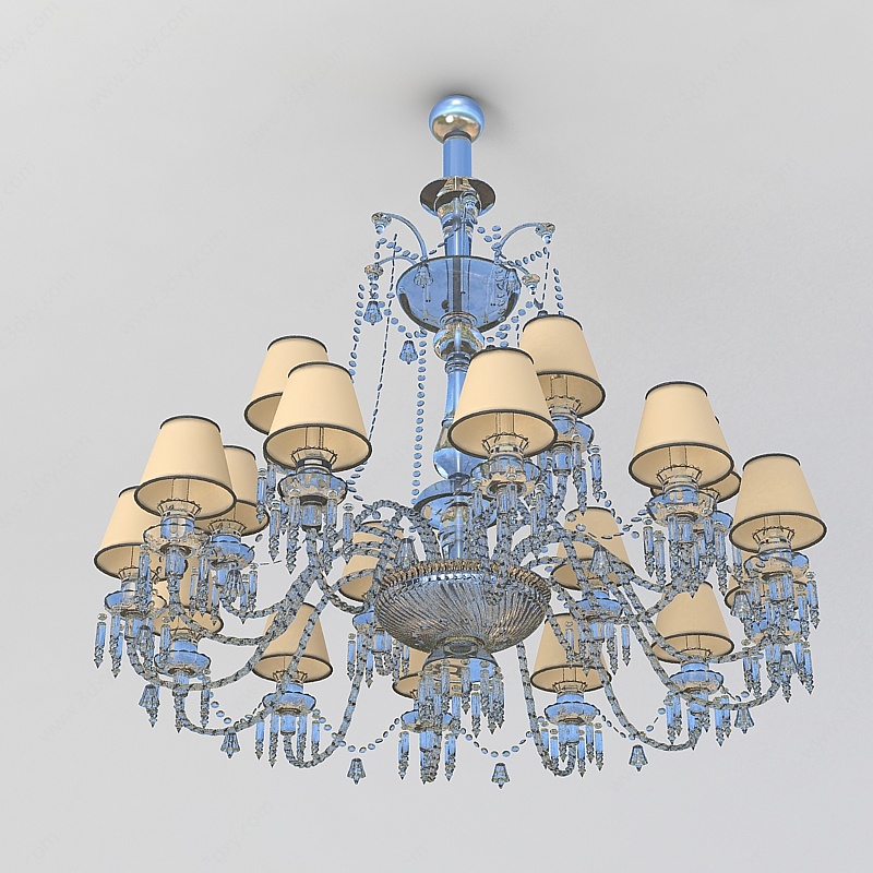 豪华客厅水晶吊灯3D模型