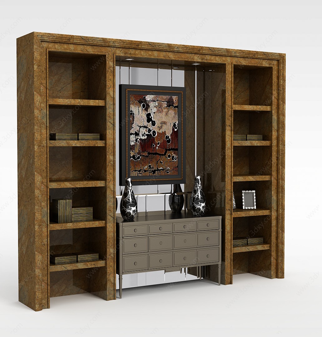 客厅一体柜3D模型