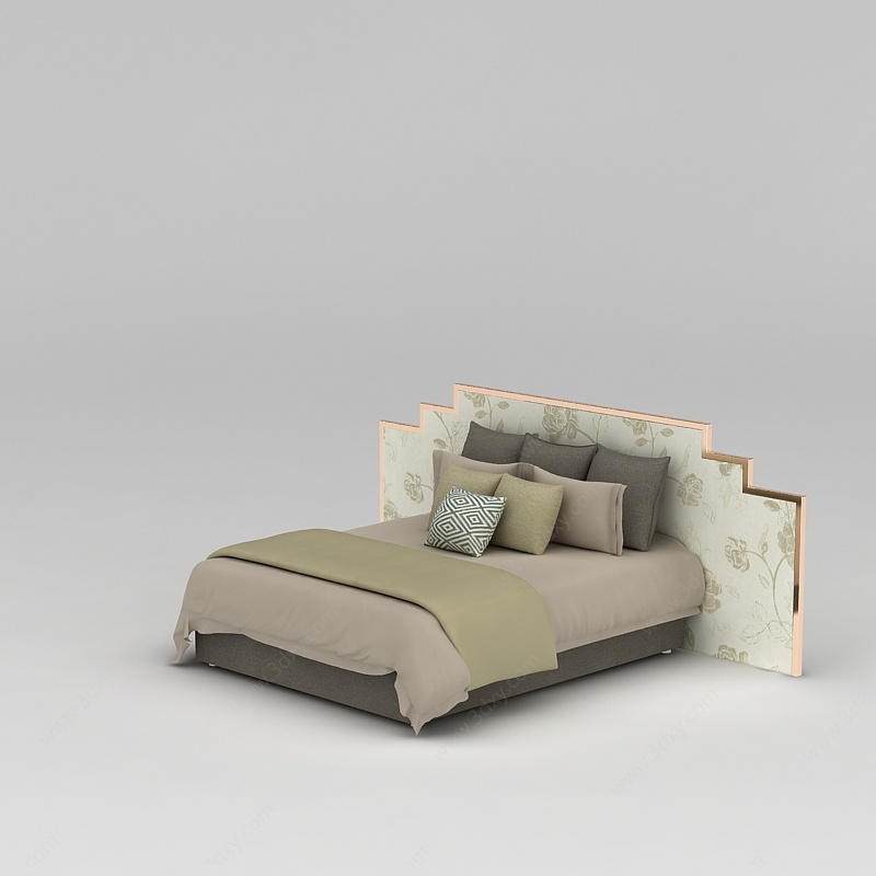 中式风格床3D模型