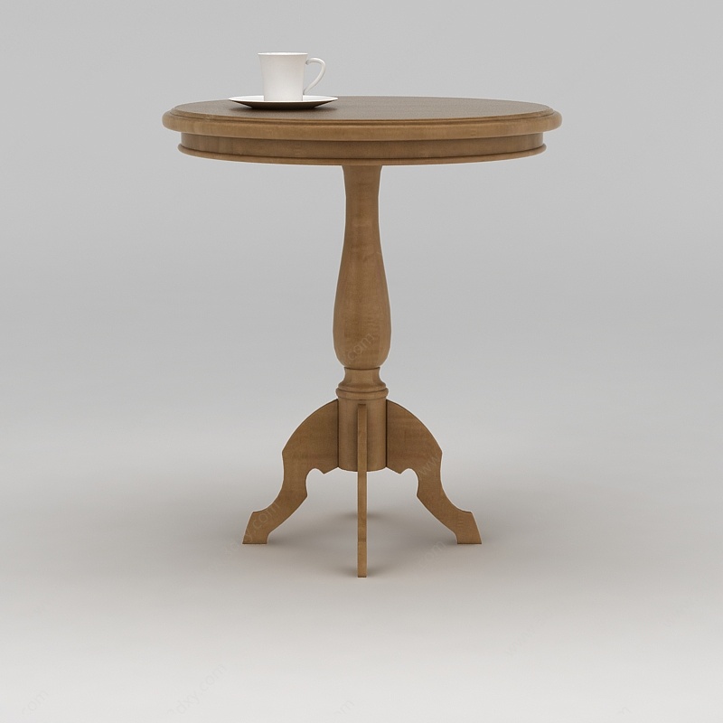 原木休闲桌子3D模型