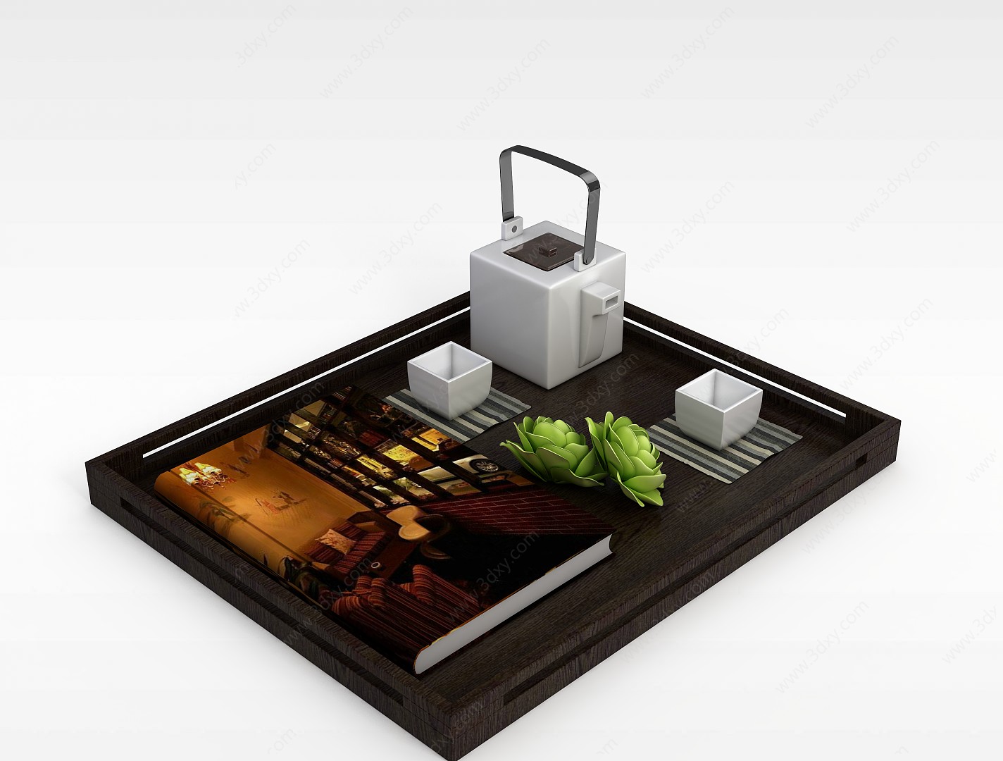 餐厅茶具摆件3D模型