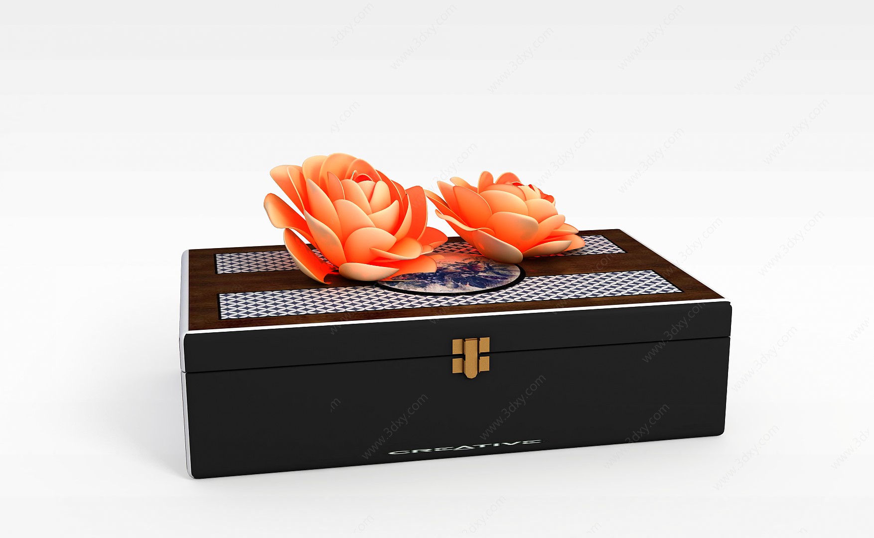 中式珠宝收纳盒3D模型