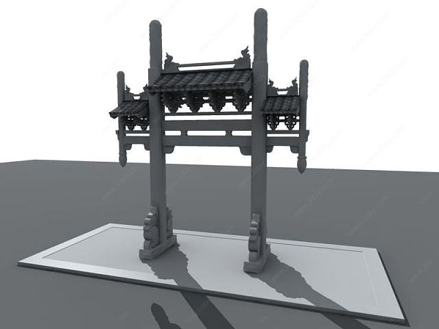 中国古代牌坊3D模型
