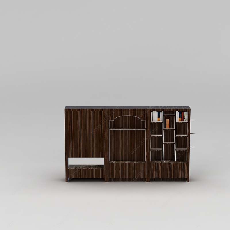 实木书柜置物柜3D模型