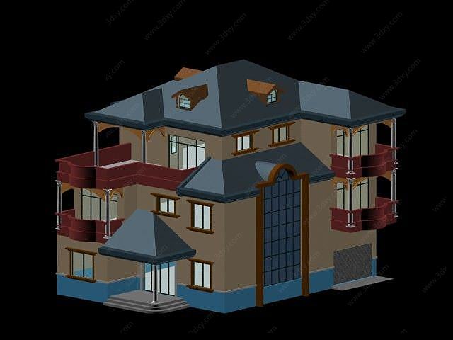 三层别墅3D模型