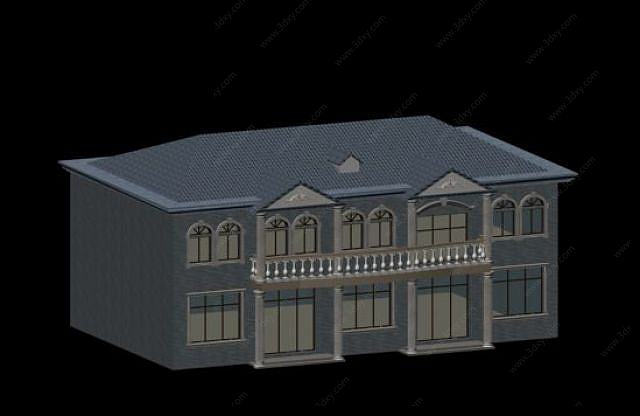 极简欧式别墅3D模型
