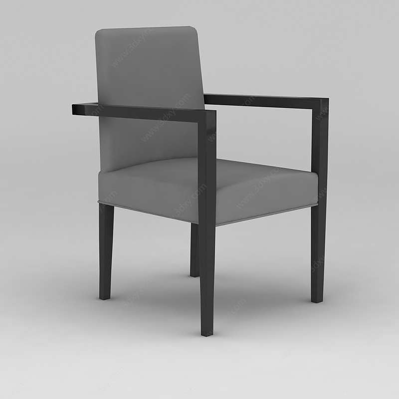 中式扶手餐椅3D模型
