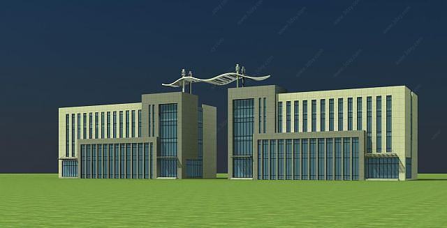 办公楼厂区3D模型