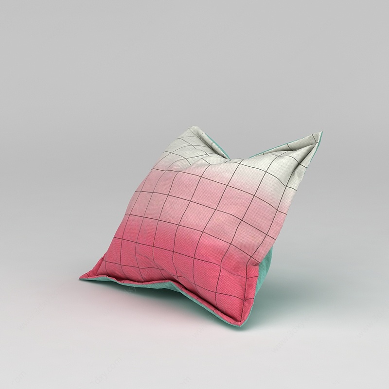 粉色渐变抱枕3D模型