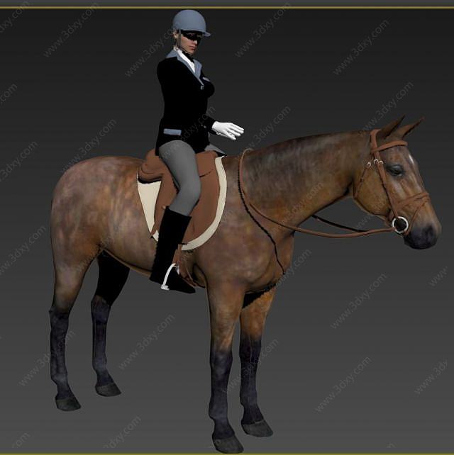 骑马的女人3D模型