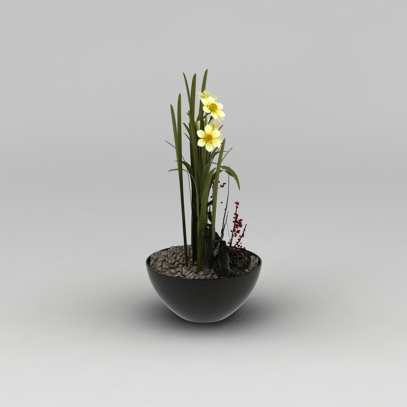 日式装饰花瓶3D模型