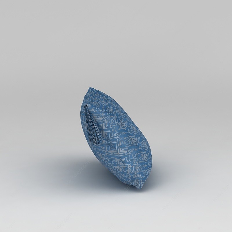 蓝色丝绸抱枕3D模型