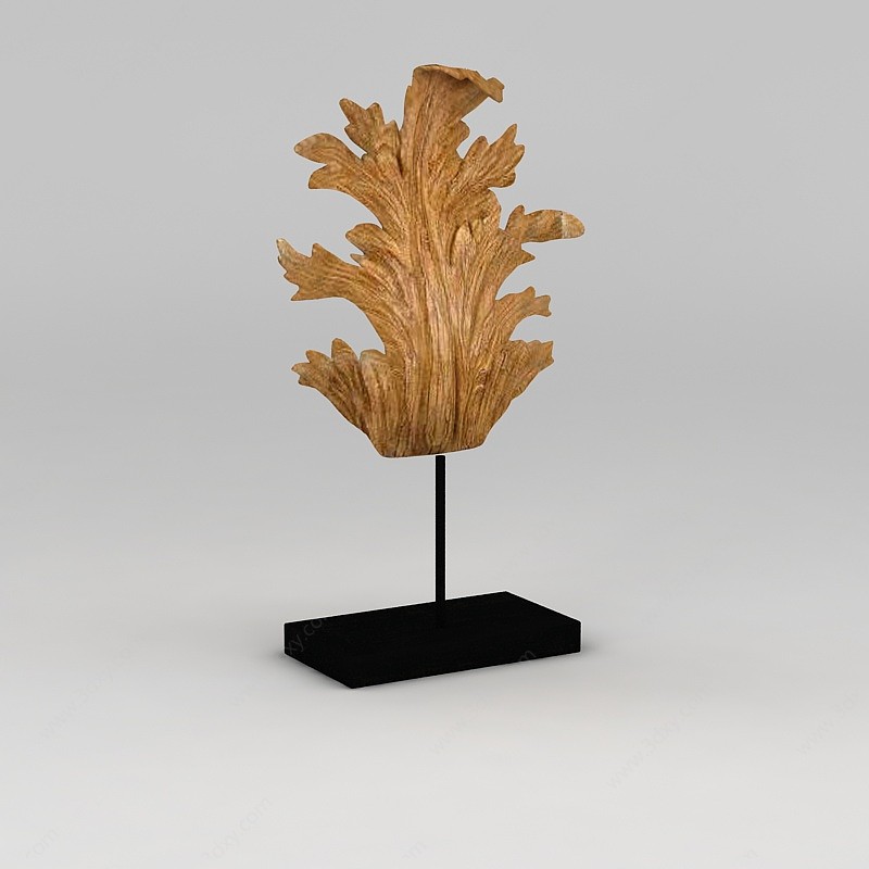 中式树叶造型摆件3D模型