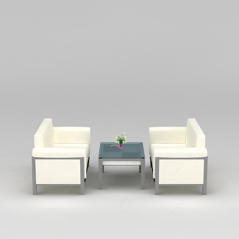 洽谈沙发茶几3D模型