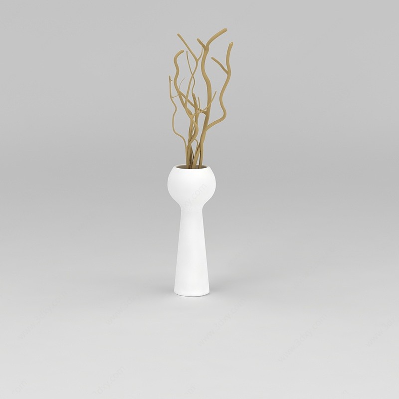 室内干枝花瓶3D模型