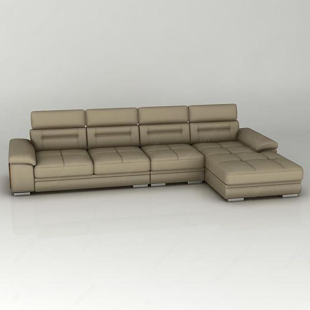 棕色组合沙发3D模型