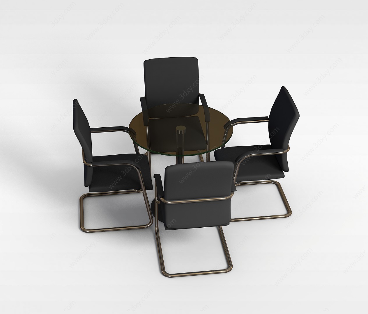 简约洽谈桌椅3D模型