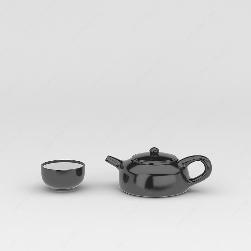 茶壶茶杯3D模型