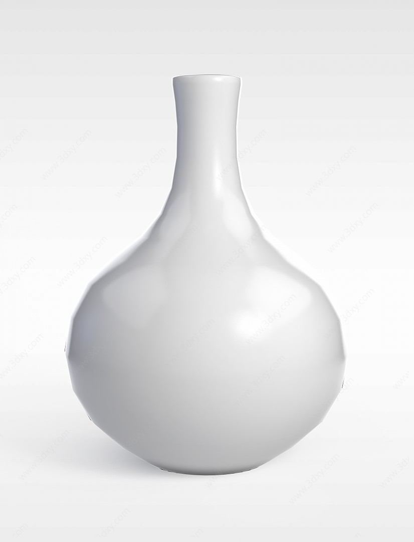 白色简约花瓶3D模型