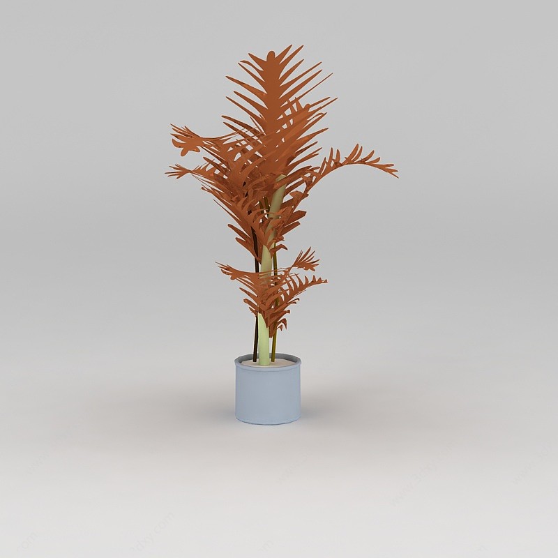 假花盆栽装饰3D模型