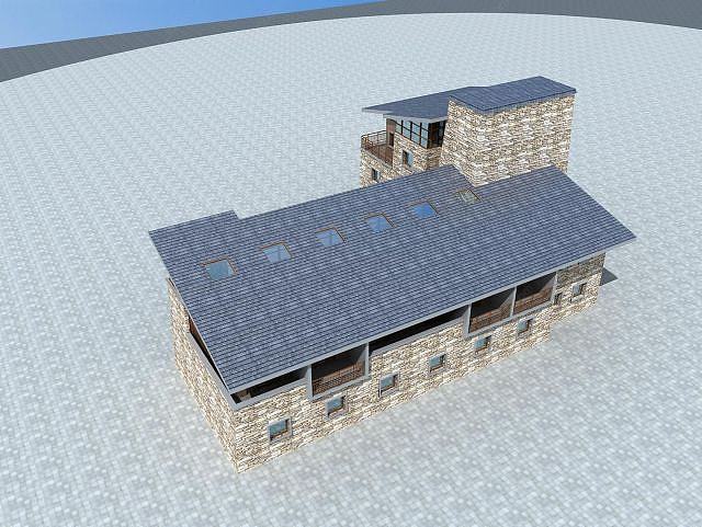 藏式别墅3D模型