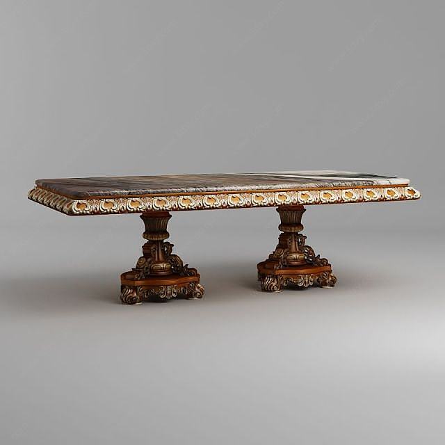 欧式古典贵族餐桌3D模型