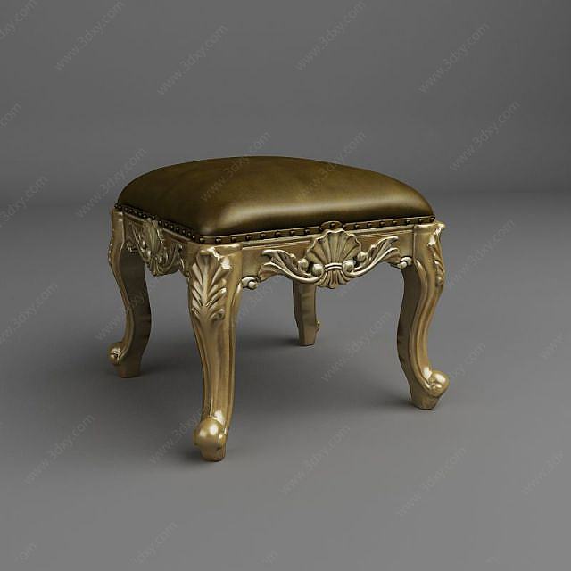 古典欧式妆凳3D模型