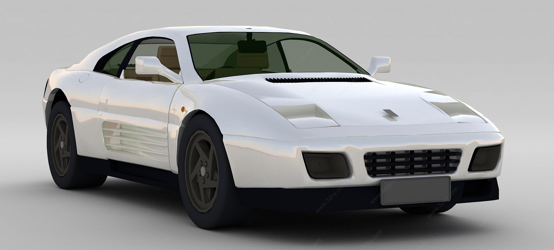 白色汽车3D模型