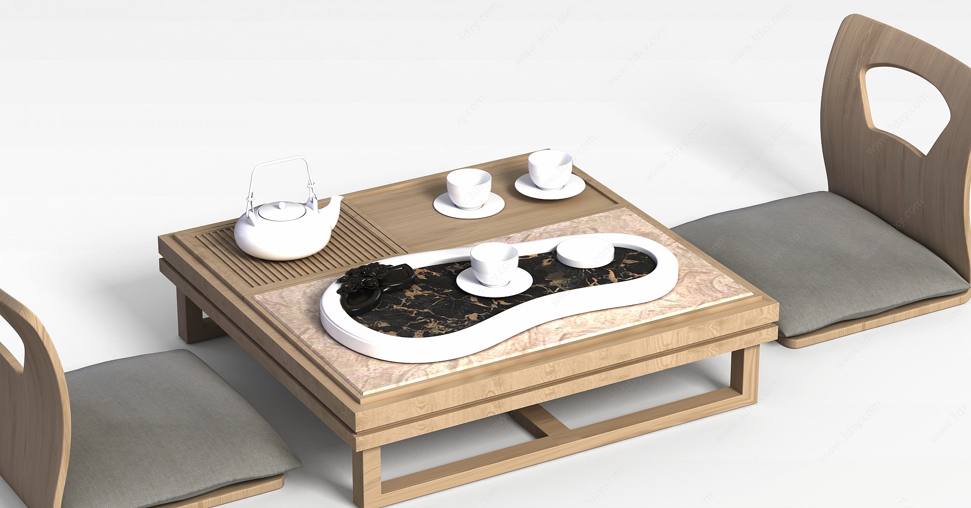茶室茶桌椅3D模型