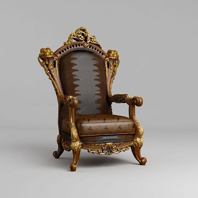欧式贵族单人沙发3D模型