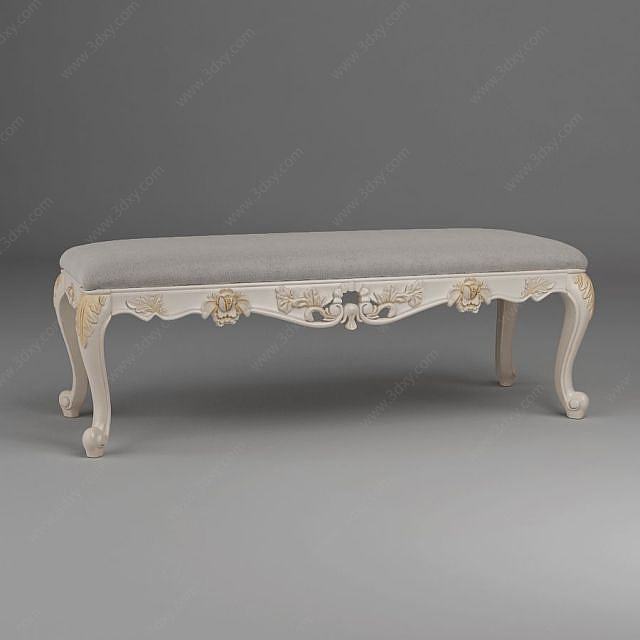 法式沙发凳3D模型