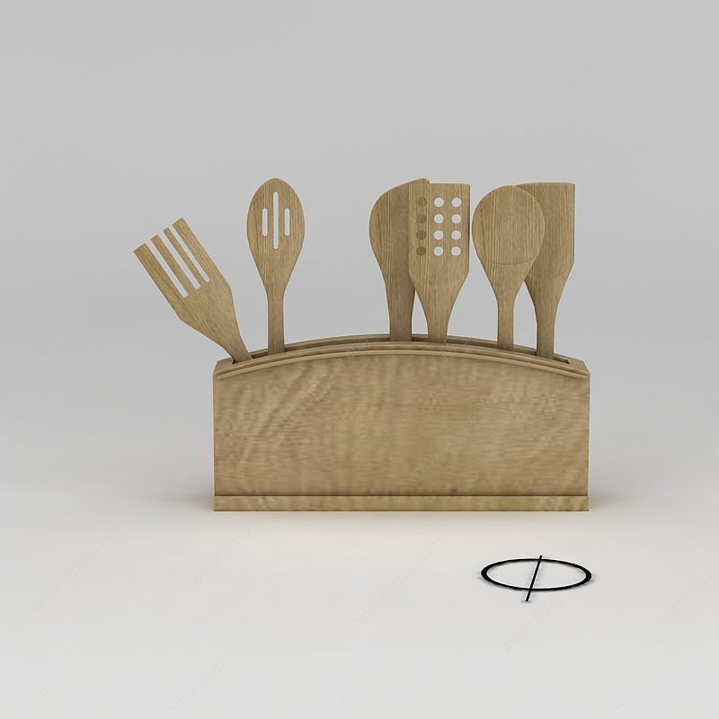 木质厨具摆件3D模型