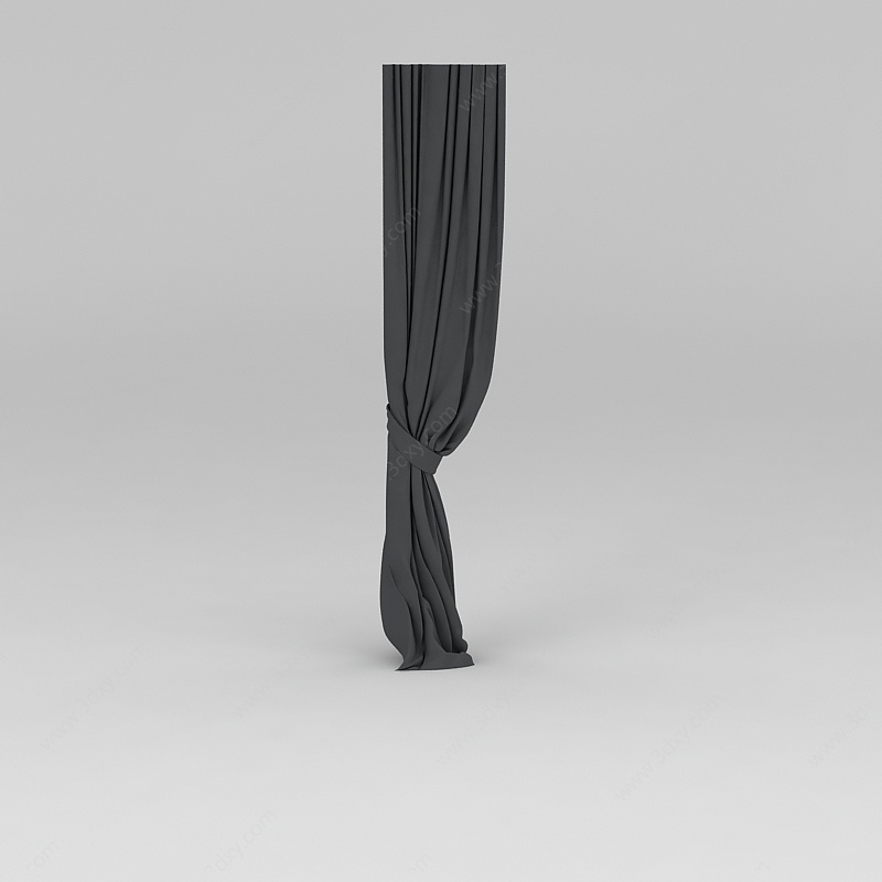 黑色窗帘3D模型