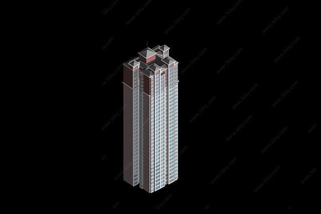 高层住宅建筑3D模型