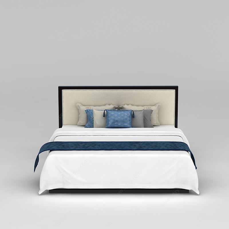 酒店客房床3D模型