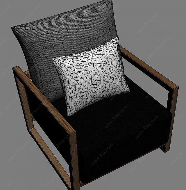 木头扶手椅3D模型