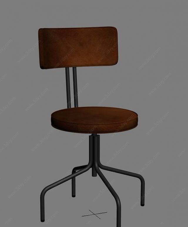 工业风皮面椅3D模型