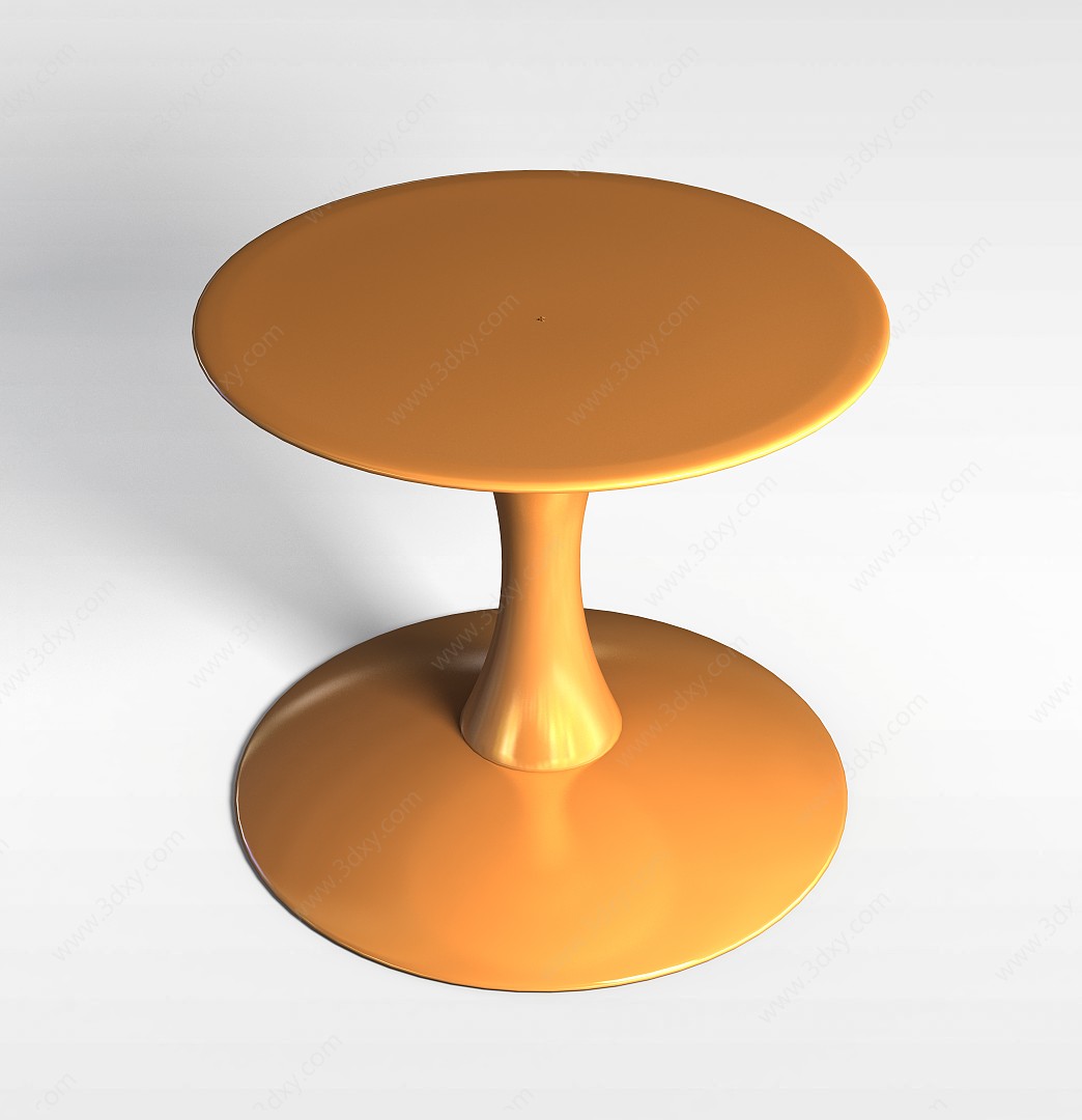 棕色洽谈圆桌3D模型