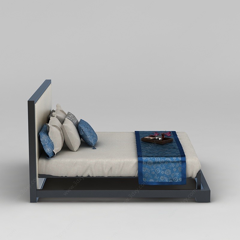 中式床3D模型