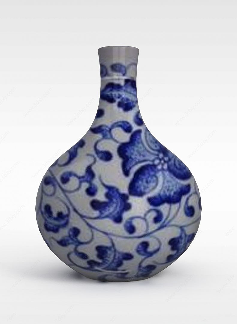 青花瓷花瓶3D模型